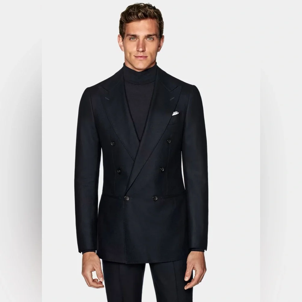 SUIT SUPPLY HAVANA DOUBLE BREASTED NAVY SUIT
